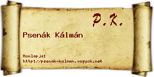 Psenák Kálmán névjegykártya